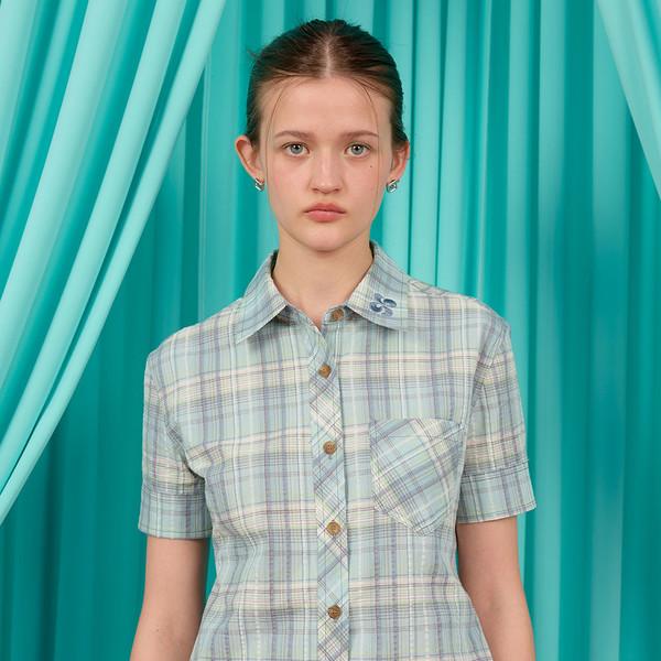 BACK CURVE SHORT SLEEVE SHIRT / mint