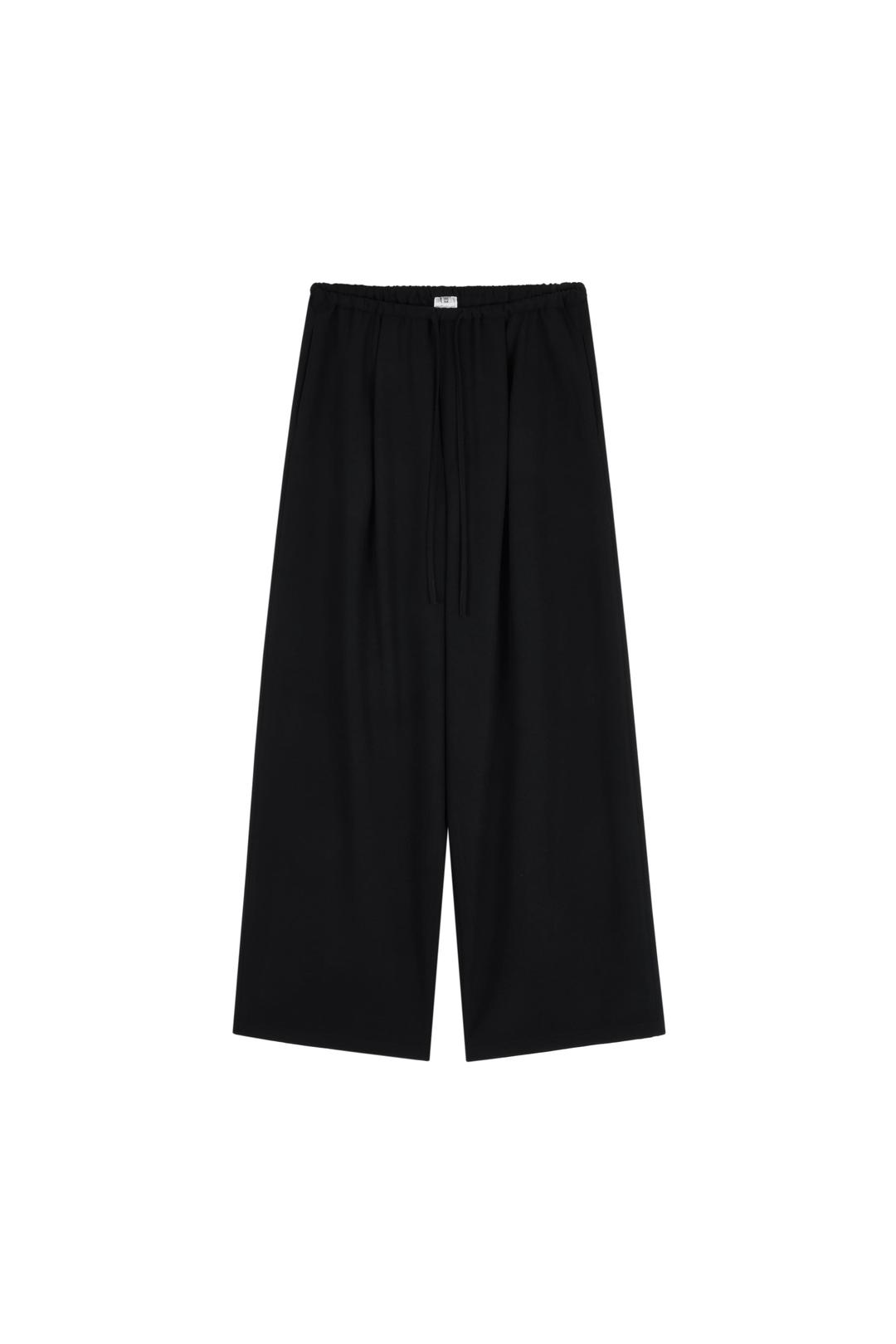 RELAXED ONE-TUCK PANTS (BLACK)