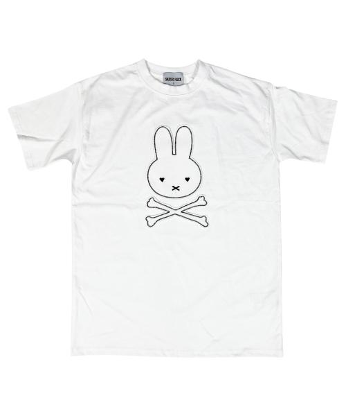 Bunny Skull Applique T-shirt ((White))