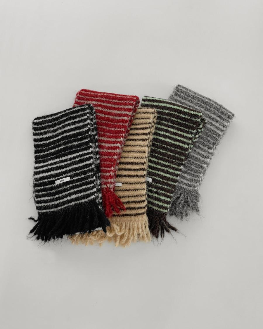 스트라이프 울 블렌드 머플러