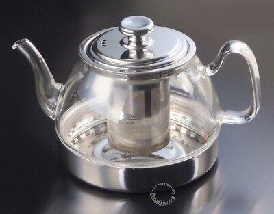 Luxus TEEBEREITER Glas & Edelstahl TEEKANNE MIT TEESIEB GLASKANNE Teezubereiter  | eBay