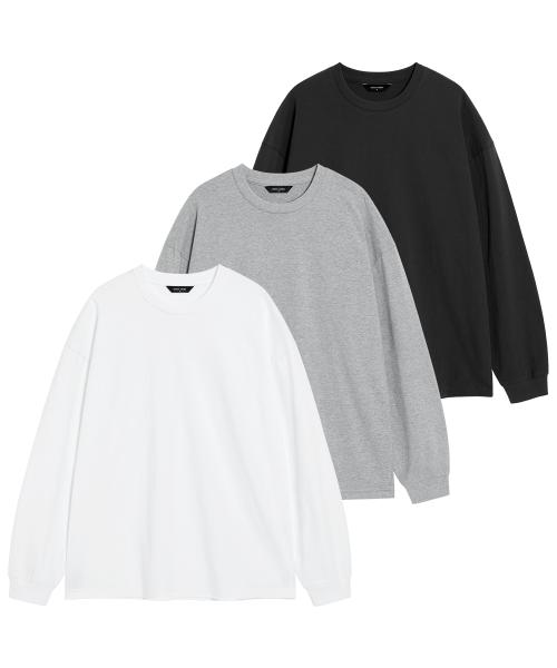 ( 2Pack ) 오버핏 시보리 실키 긴팔티 ( 4Color )