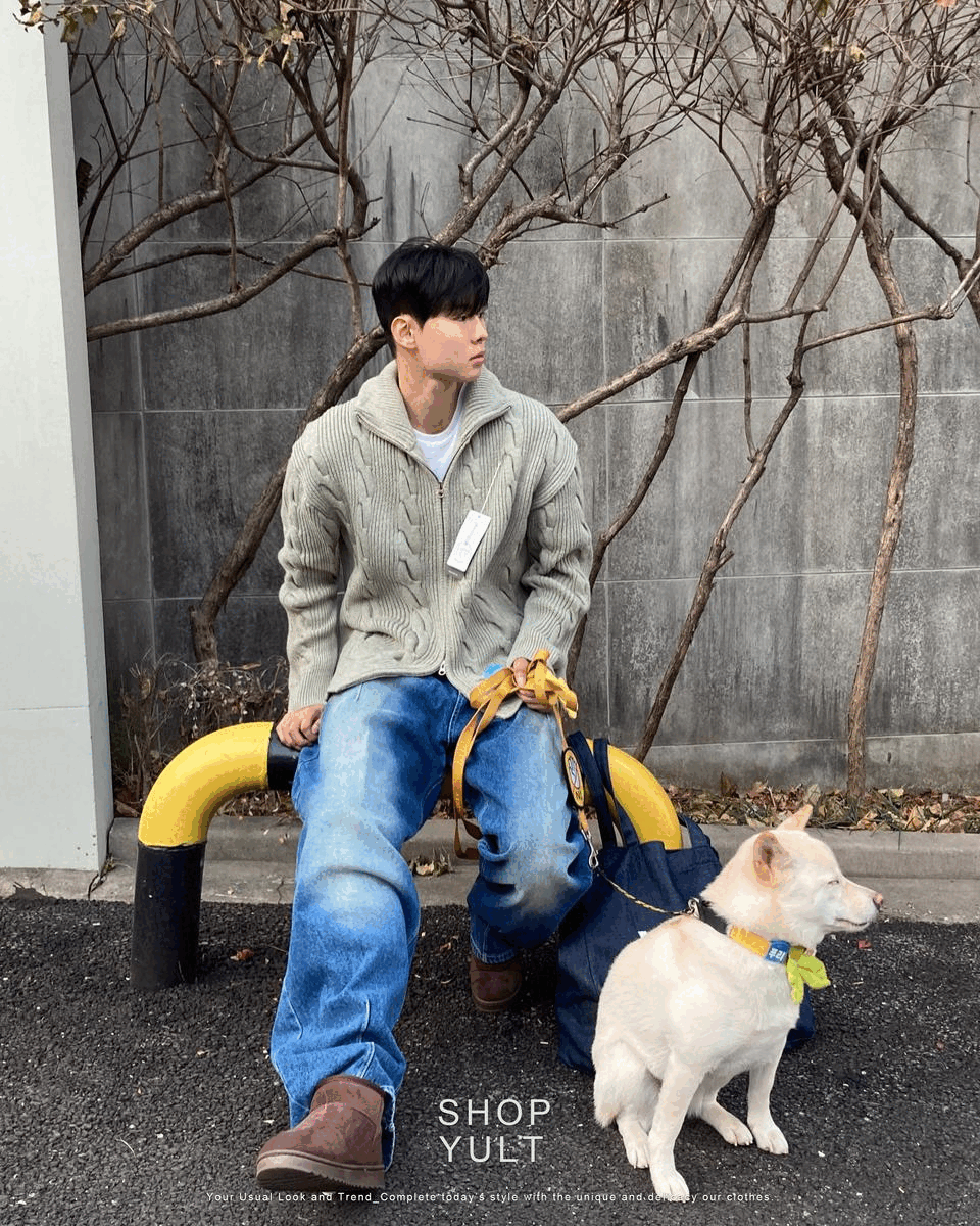 [모델소장]2way Cable Zip-up Knitwear (4color)