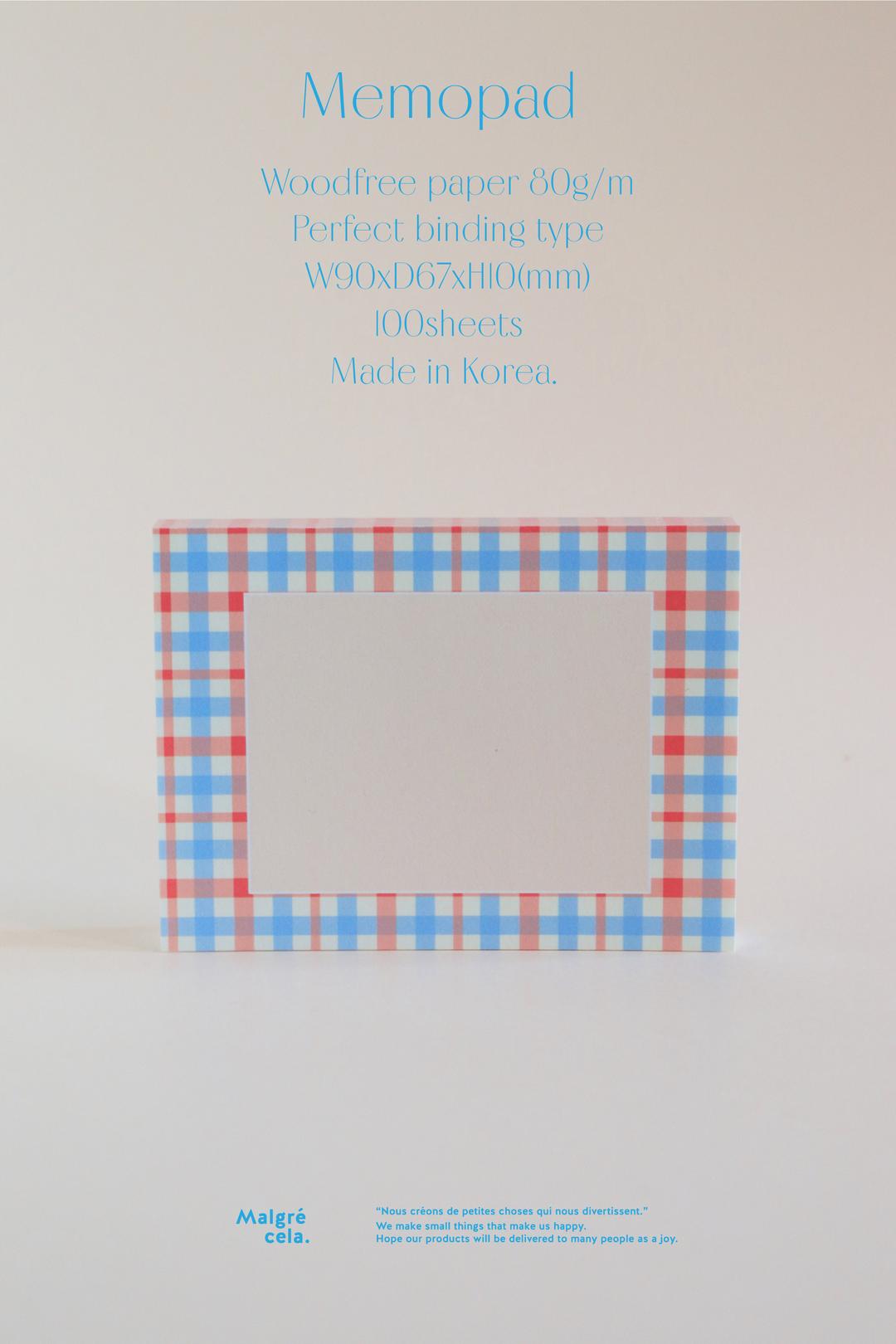 Memopad - Vintage red&blue check