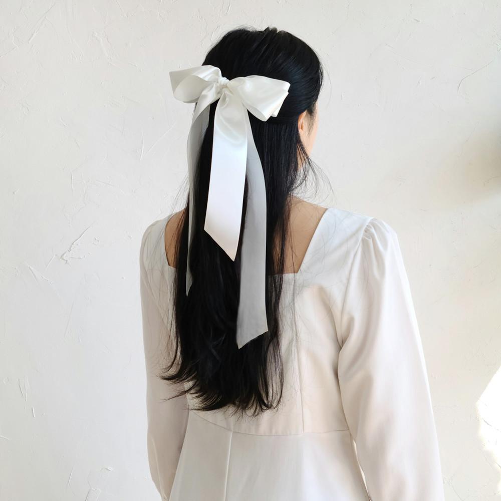 공단 왕리본 웨딩 헤어핀 웨딩악세사리