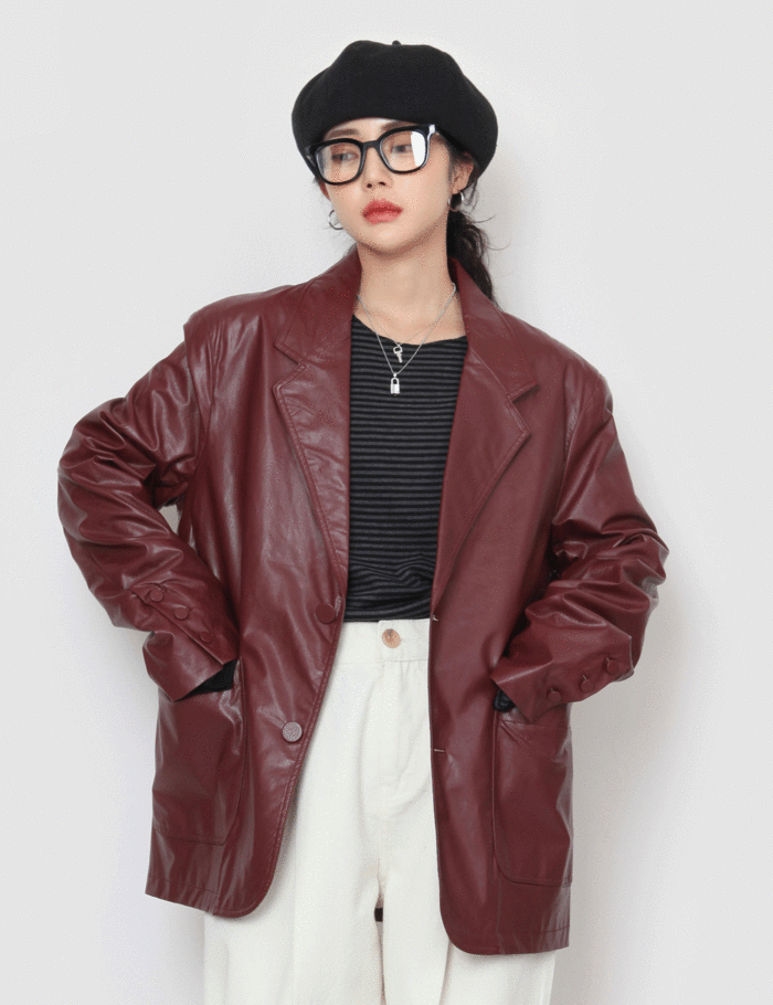 [UNISEX] 레더 마이 자켓