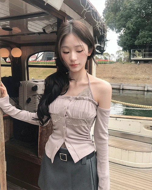 [ 글램핏 ] 메이미 홀터 오프 레이어 TOP