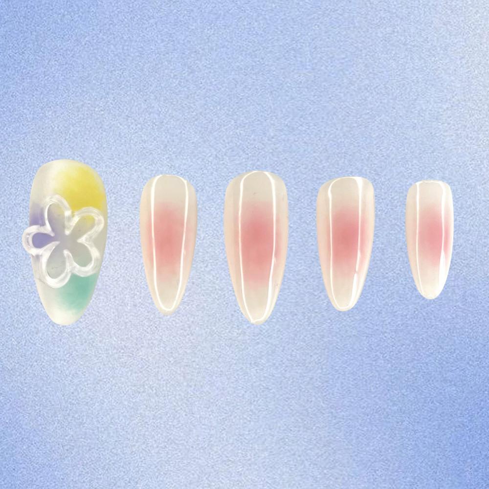 봄 수제네일팁 유니크 오브제 치크네일