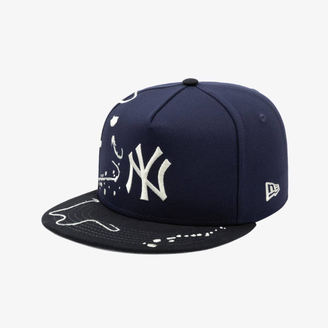 MLB 뉴욕 양키스 드리핑 스퀘어 바이저 5패널 스냅백 라이트 네이비