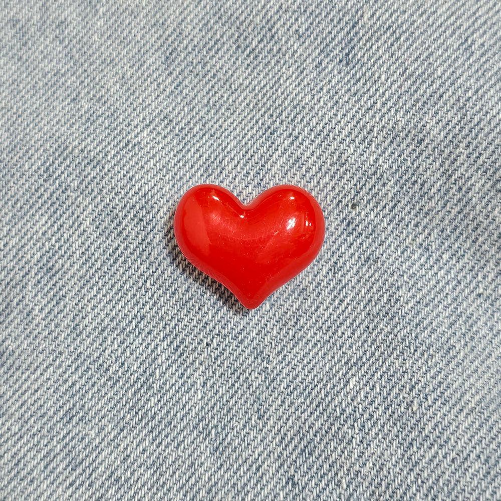 BC845 가로 뚱뚱한 레드 하트 뱃지 빼찌