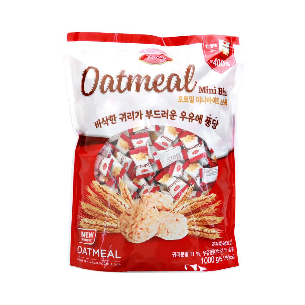 오트밀 미니바이트 1kg 초코 리키 대용량 곡물 과자 인간사료 사무실간식