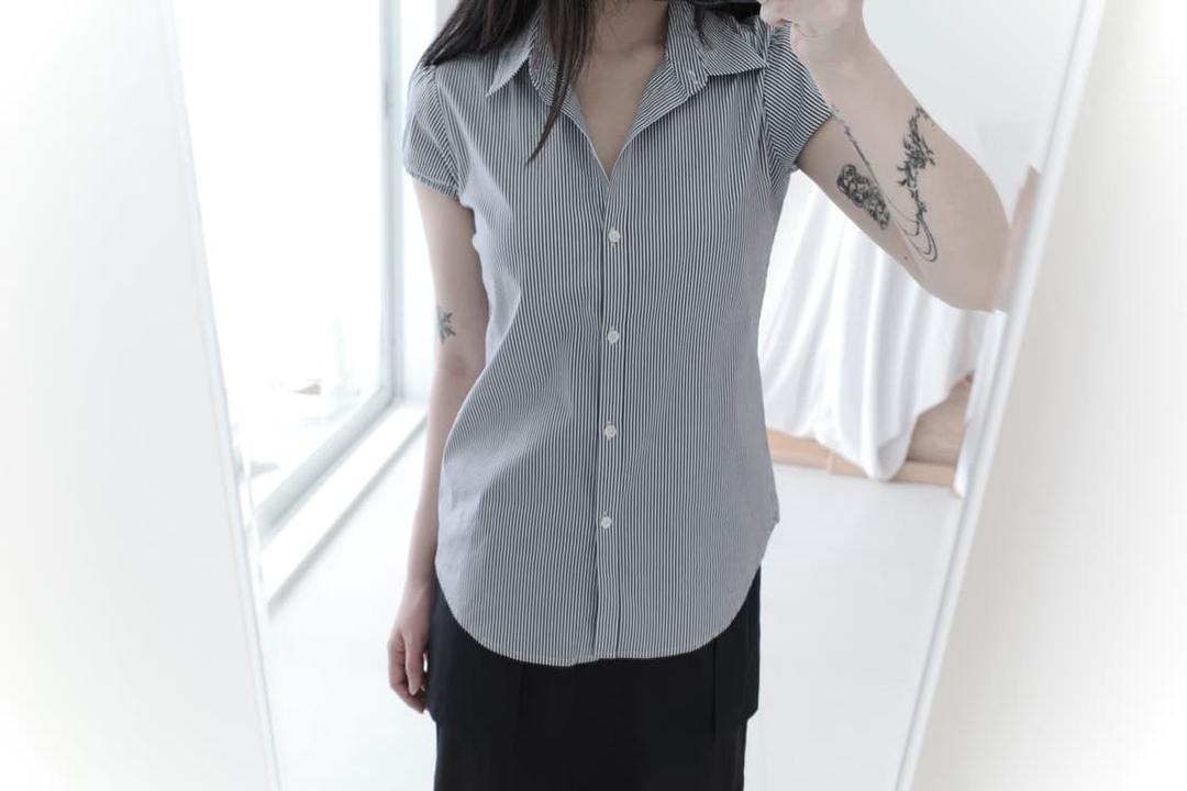 theory) stripe half shirt | 후루츠패밀리