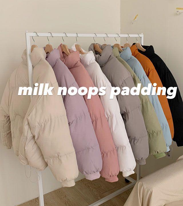 [충전재빵빵!/따뜻해요] 루즈핏 밀크 눕스 숏패딩 (9color)_321g
