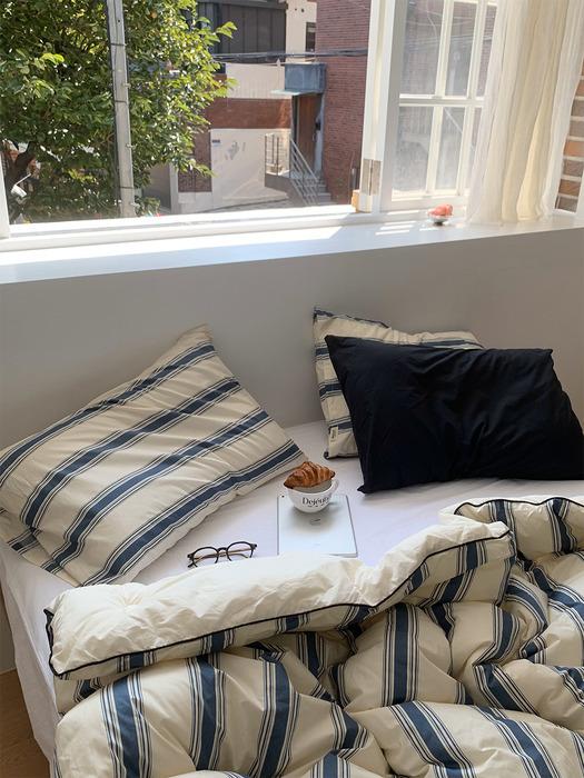 런던 스트라이프 고밀도 순면 양면 차렵이불 4컬러(SS/QK/LK)(극세사/사계절/봄여름)