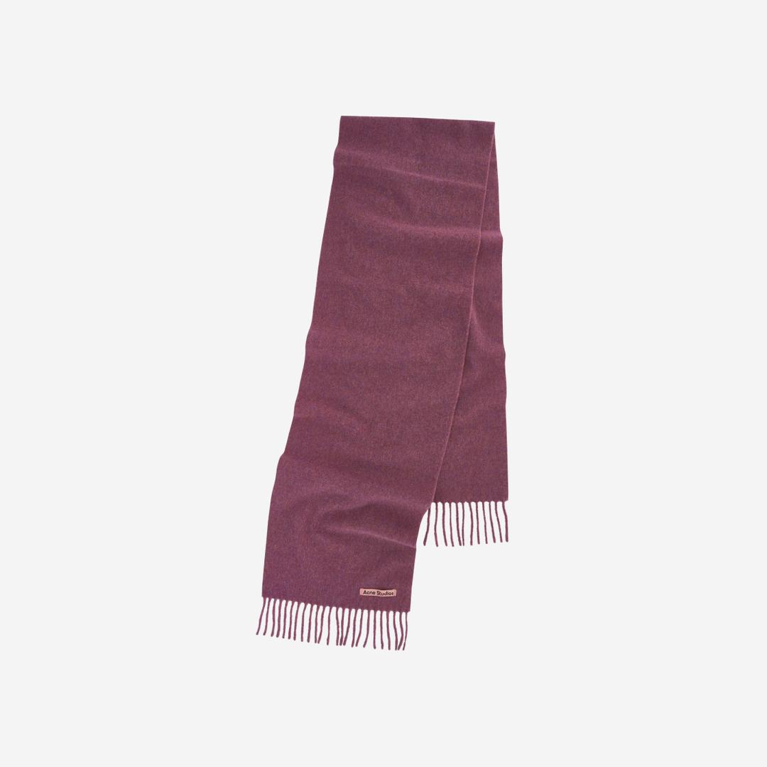 Acne Studios Fringe Wool Scarf Dark Pink Melange