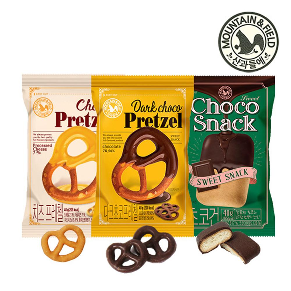 산과들에 다크초코 치즈프레첼 초코건10봉 20봉 과자 프레첼 초코건빵