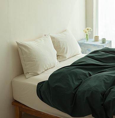 밀키 코튼 베딩_midnight green