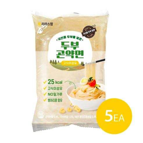 라라스팜 두부곤약면 얇은면 180g 국산콩 두부 병아리콩 함유 곤약면 곤약 누들, 60 리프트 블루 ..., 5개