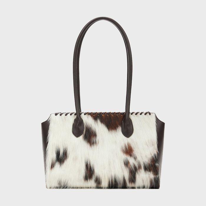SOFT TOUCH MILK COW TOTE BAG IN BROWN