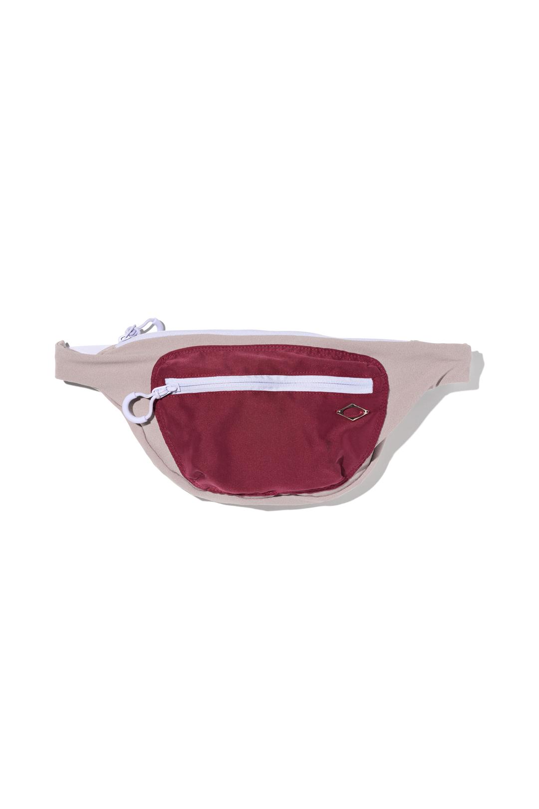 RHOMBUS BUM BAG_BEIGE/BURGUNDY