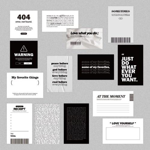 블랙 앤 화이트 레터링 스티커팩