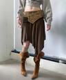 Beaded Jersey Skirt Brown