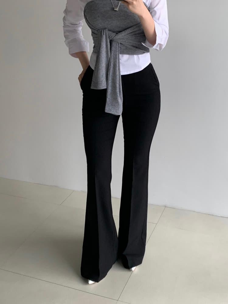 완벽핏 골반패드 하이웨이스트 부츠컷 슬랙스 2 colors 베이지 블랙