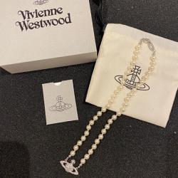 VIVIENNE WESTWOOD 비비안 웨스트우드 미니 바스 초커 비비안 진주 목걸이