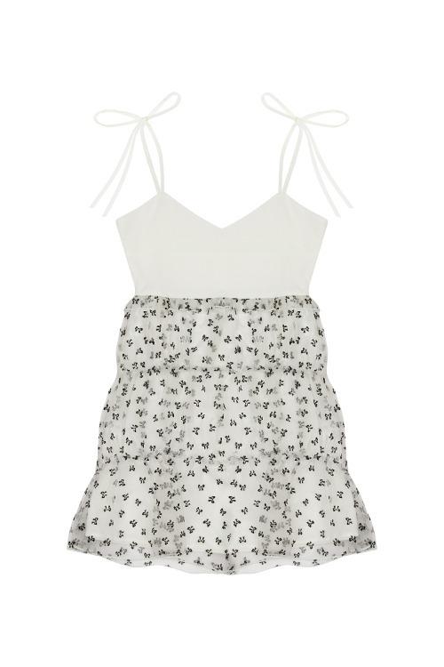 [4/17 예약발송] NYLON SHA RIBBON LAYERED DRESS (WHITE)