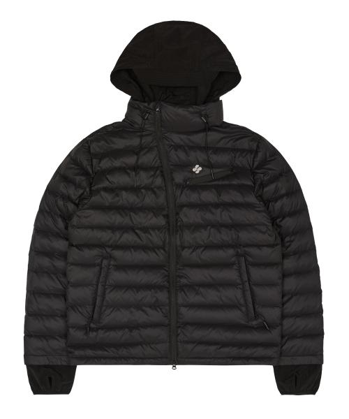 클로버 로고 후디드 라이트 덕다운 블랙