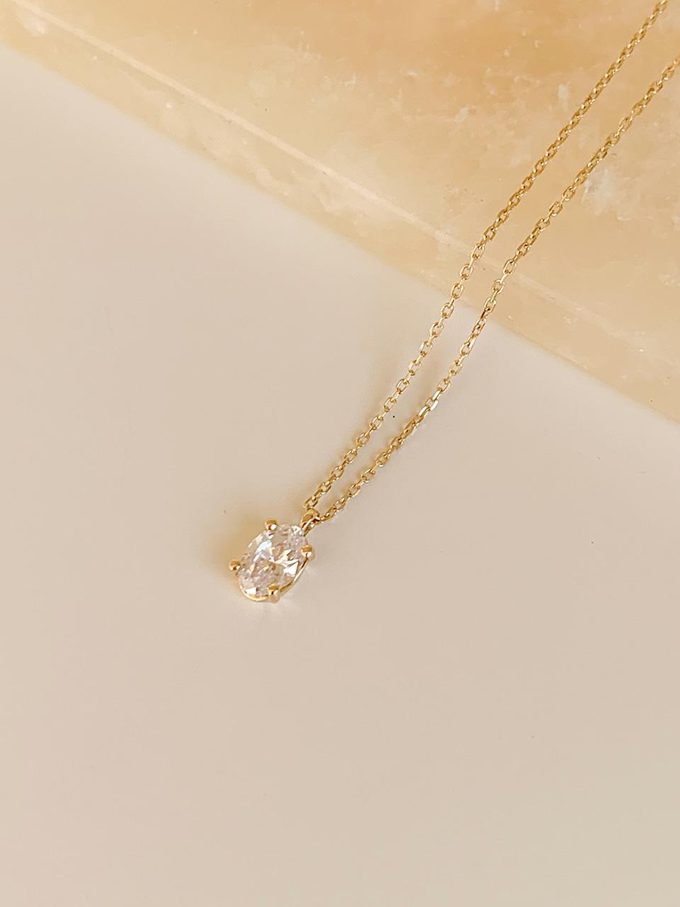 [당일 발송] 14k 오벌 프렌치 무드 목걸이