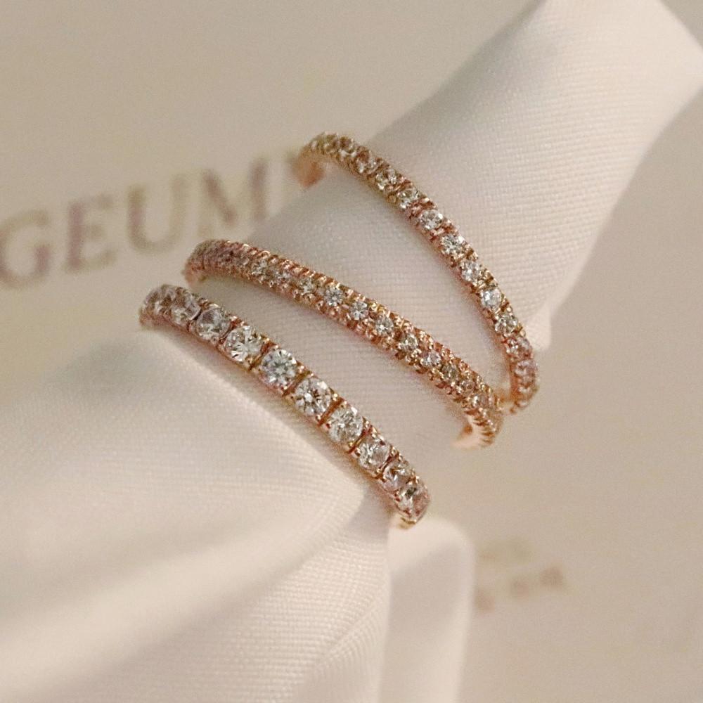 14k 18k 데일리 큐빅 이터니티링 가이드링 명품 금 반지