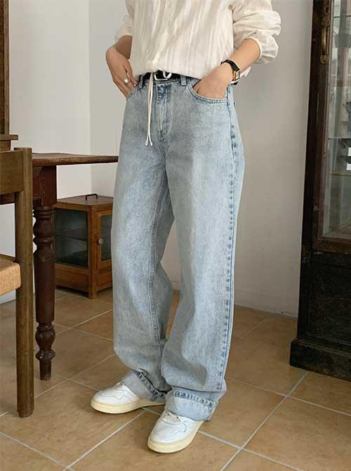 썬스페이스 올리 와이드 데님 팬츠 (pants)