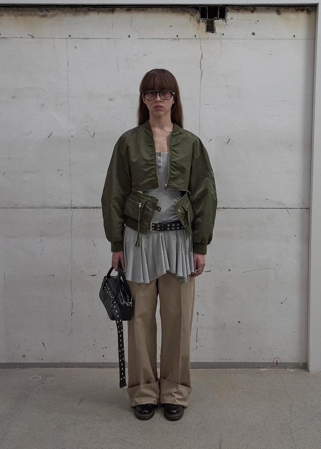 SIDE SNAP WIDE TROUSERS (BEIGE)