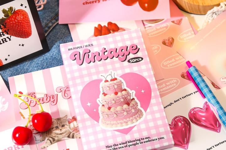 레트로 디저트 컬러 30P 인테리어 엽서 세트