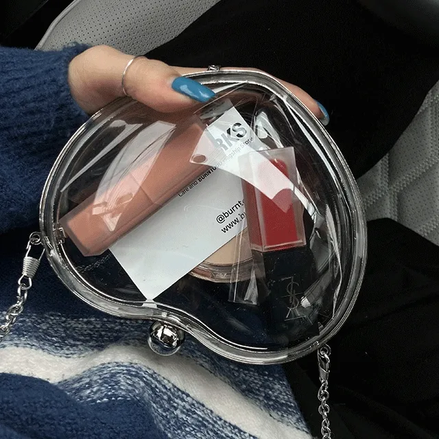 🎀주문폭주🎀 y2k 하트 투명 체인 크로스백 가방 bg-46 클로