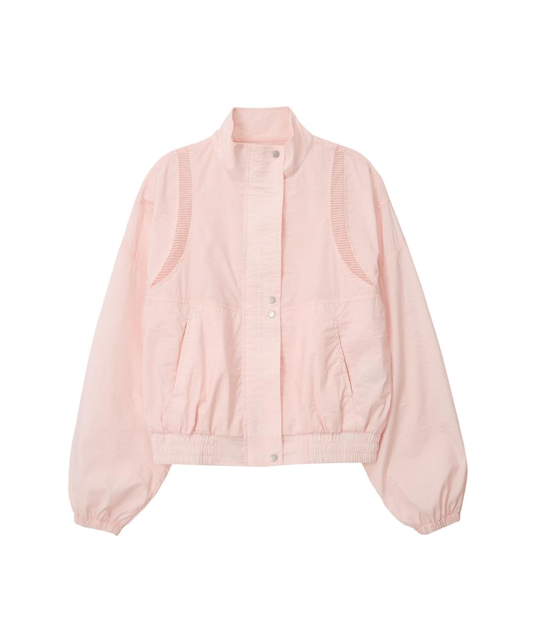 Shimmer Mesh Wind Breaker Jacket-Light Pink
