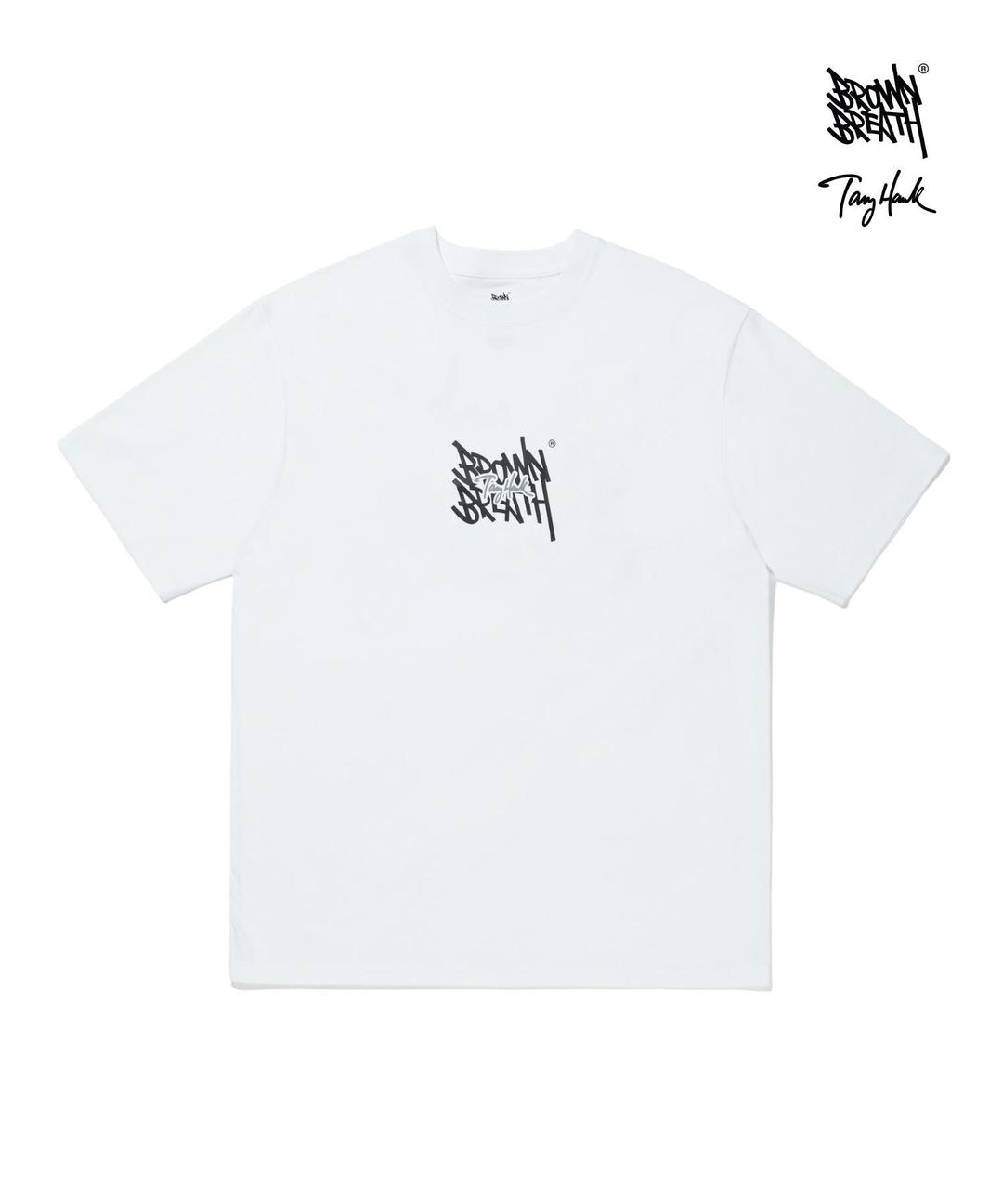 [토니호크X브라운브레스] BXT DOUBLE LOGO TEE WHITE