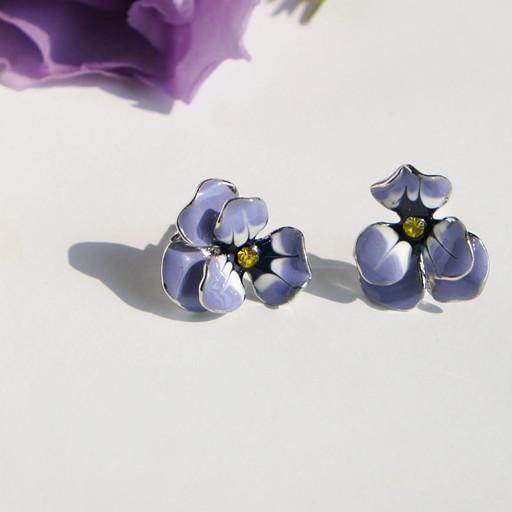 🌿오키드 플라워 큐빅 꽃 귀걸이 (2color)