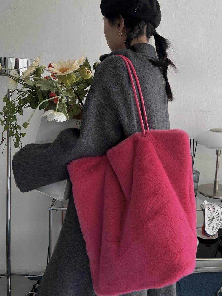 보부상 밍크 퍼 숄더백 노트북수납가능