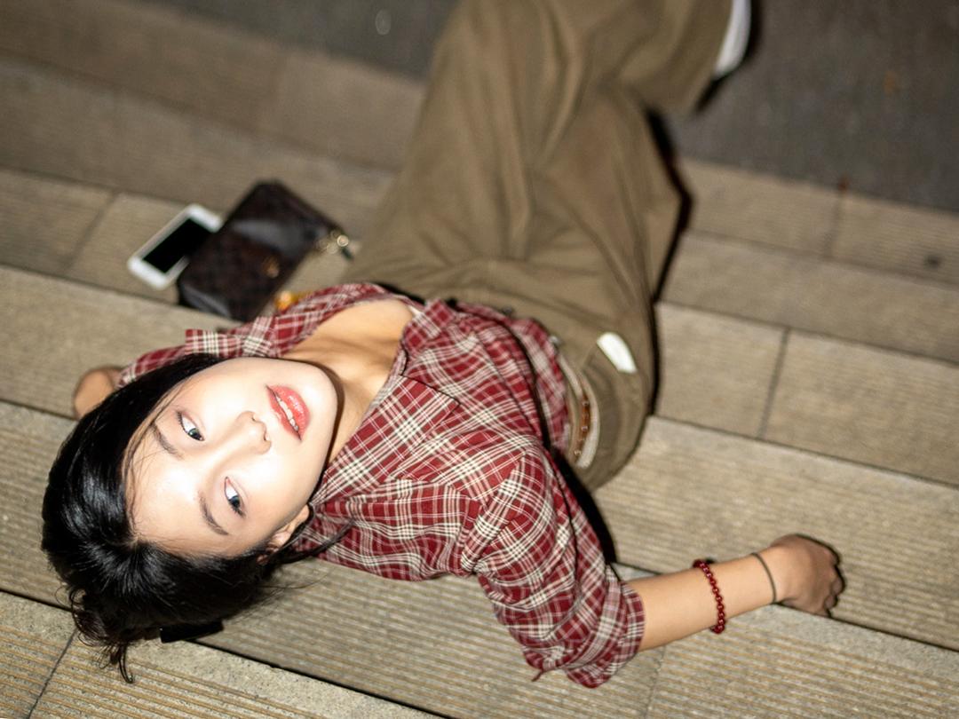 [SZZR] Plum Check Shirts (1color)  당일 출고