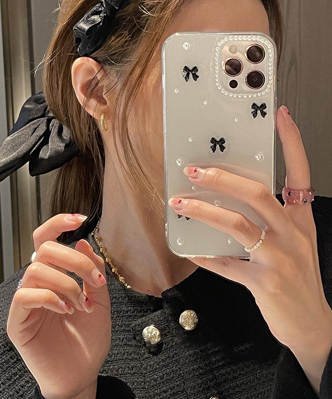 [✨신상🚚당일] 아이폰 15 14 13 투명 케이스 진주 리본 슬림 케이스 플러스 프로 맥스 미니