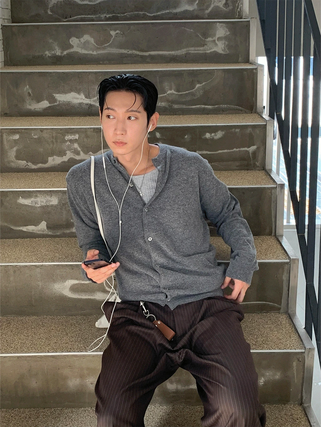 Boat wool round cardigan