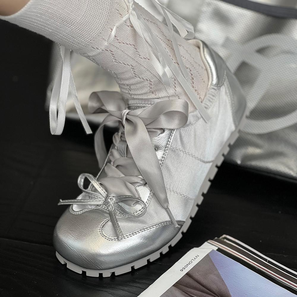수심 Ballet Shoes Sneakers(3 color) 발레 슈즈 리본 스니커즈 운동화
