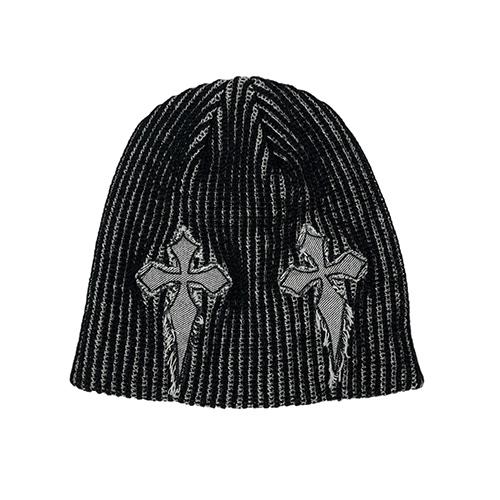 Cross Two-Tone Beanie ((Black))