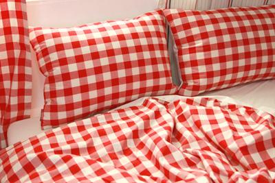 레드체크 이불커버 침구세트