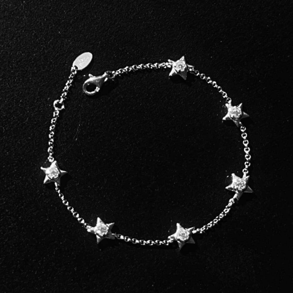 [위프레리] 실버 5A 리틀 스타 팔찌, Silver 5A Little Star Bracelet