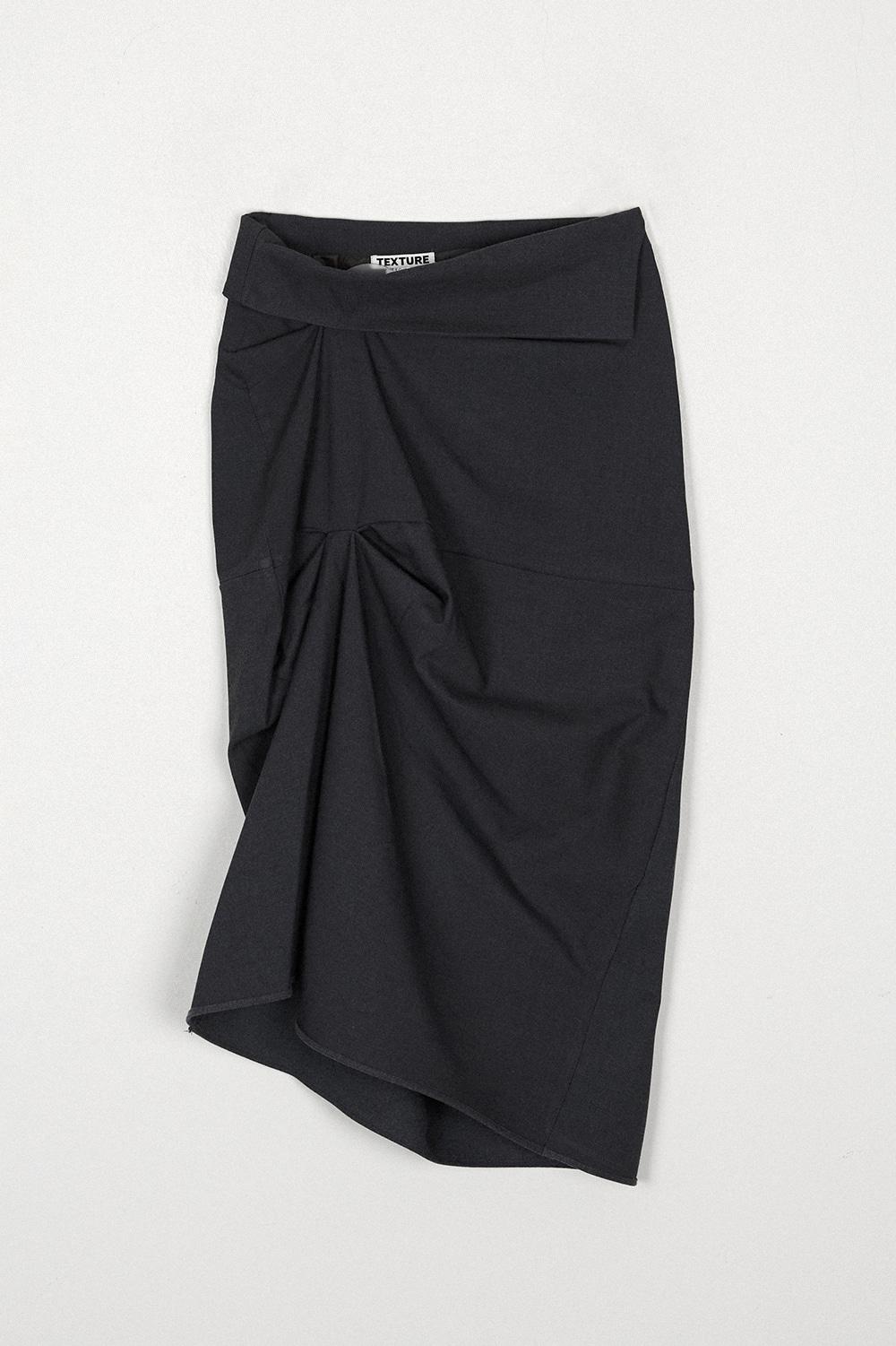 SHIRRING UNBALANCE SKIRT