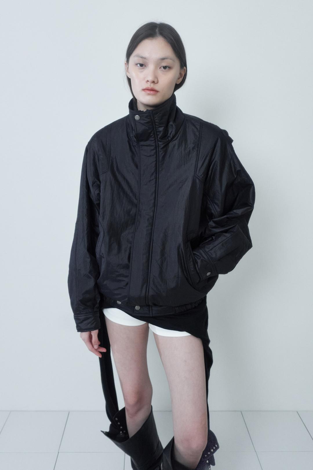 HIGH NECK BOMBER JACKET / BLACK