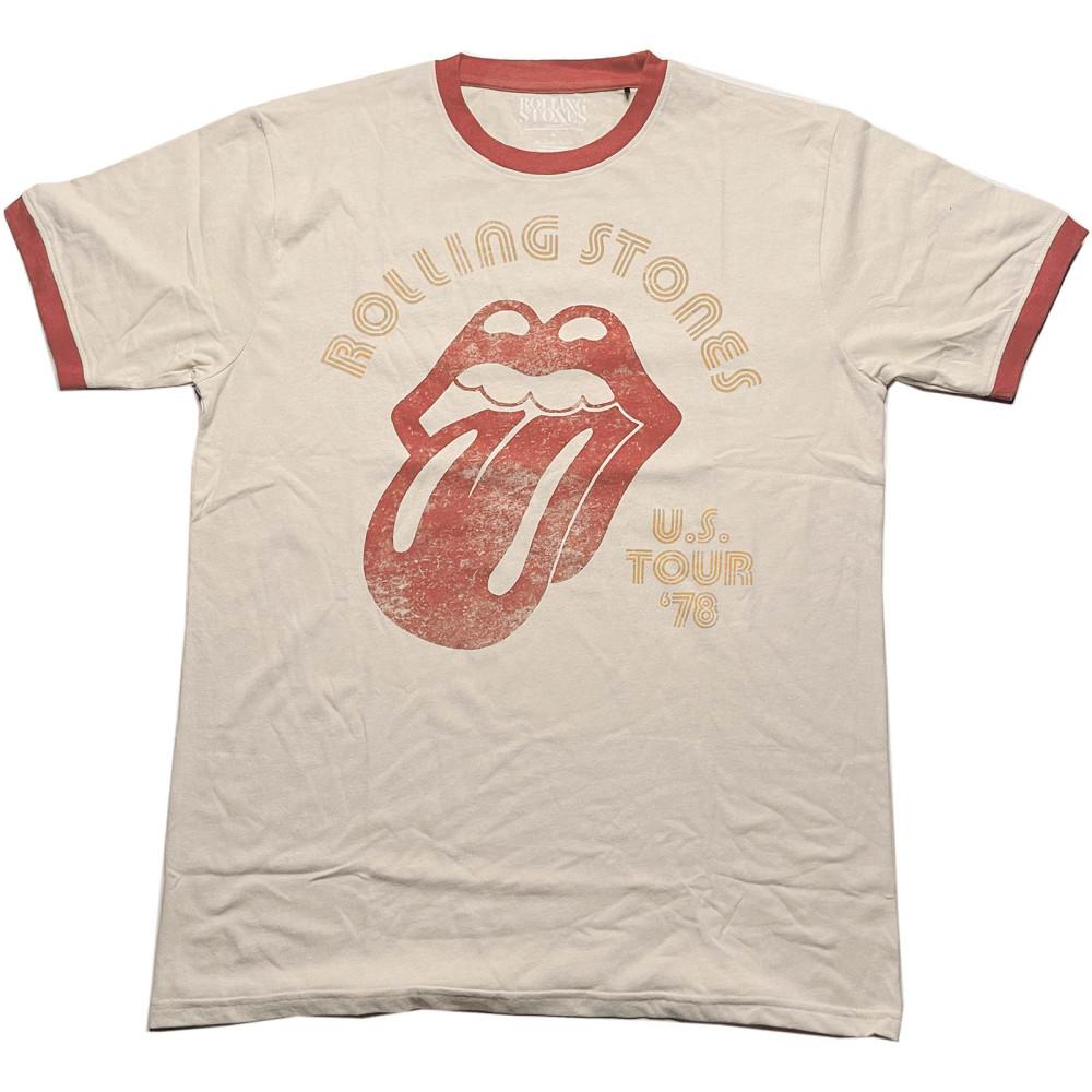 [S 국내배송] 공식 THE ROLLING STONES 더 롤링 스톤즈 US Tour '78 링거 반팔 티셔츠 (샌드)